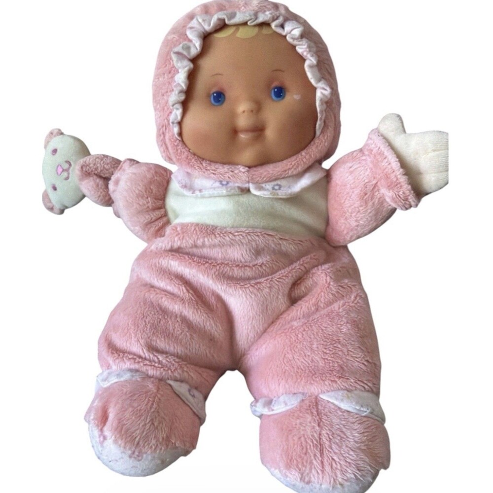JC Toys Berenguer Babies Lil Hugs Pink Plush Baby Doll Rattle Toy Lovey 12"
